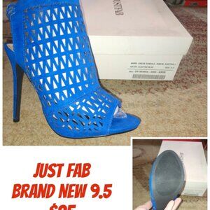 JustFab Vibrant Blue Cutout Heels